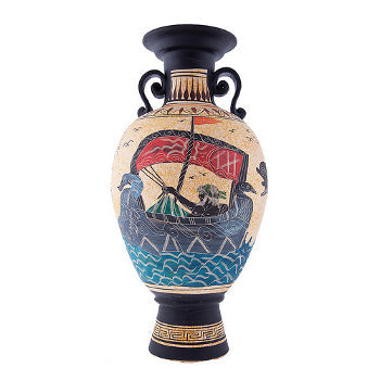 Greek Vase - Ceramic - 15'' - Beige - 1 pc