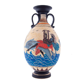 Greek Vase - Ceramic - 14'' - Beige - 1 pc