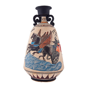 Greek Vase - Ceramic - 15'' - Beige - 1 pc
