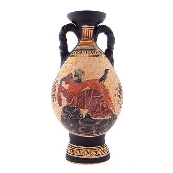 Greek Vase - Ceramic - 12'' - Beige - 1 pc