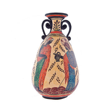 Greek Vase - Ceramic - 13'' - Beige - 1 pc
