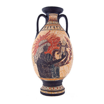 Greek Vase - Ceramic - 13'' - Beige - 1 pc