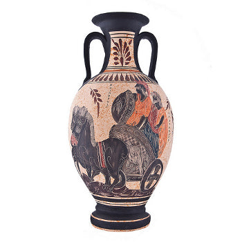 Greek Vase - Ceramic - 14'' - Beige - 1 pc