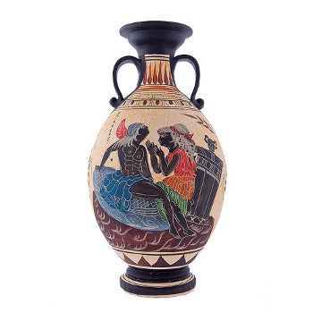Greek Vase - Ceramic - 14'' - Beige - 1 pc