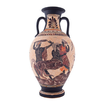 Greek Vase - Ceramic - 14'' - Beige - 1 pc