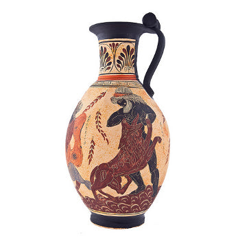 Greek Vase - Ceramic - 12'' - Beige - 1 pc