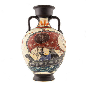 Greek Vase - Ceramic - 12'' - Beige - 1 pc