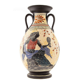 Greek Vase - Ceramic - 13'' - Beige - 1 pc