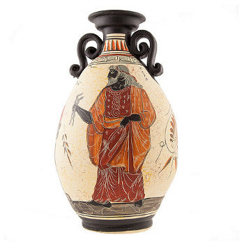 Greek Vase - Ceramic - 13'' - Beige - 1 pc