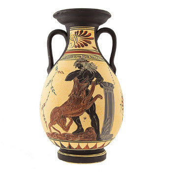 Greek Vase - Ceramic - 13'' - Beige - 1 pc