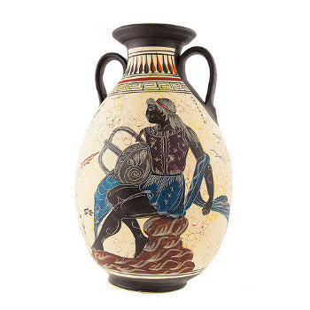 Greek Vase - Ceramic - 13'' - Beige - 1 pc