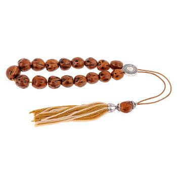 Brown Nutmeg Seed Worry Beads - 1 pc.