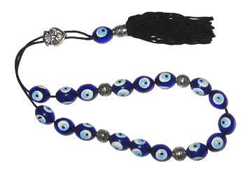 Evil Eye Worry Beads - Blue Egg-Shaped Beads