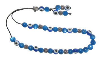 Evil Eye Worry Beads - Blue With Transparent Blue Beads