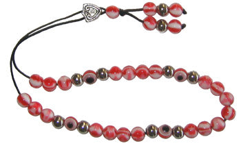 Evil Eye Worry Beads - Red & White