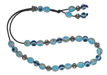 Evil Eye Worry Beads - Blue & Turquoise Colorful Beads - 1 pc.