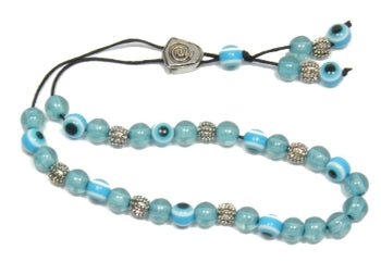 Evil Eye Worry Beads - Turquoise & White - 1 pc.