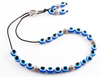 Evil Eye Worry Beads - Patterned Metal Beads With Swirl - 1 pc.