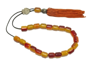 Worry Beads With Tassel - Carmel Swirl - 1 pc.