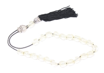 Worry Beads With Tassel - Clear White - 1 pc.