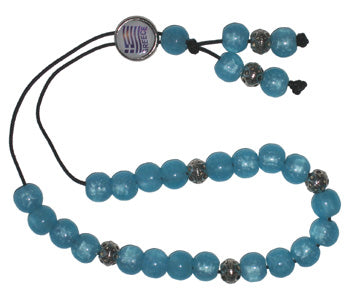 Worry Beads - Classic - Greek Flag - Greece - Turquoise With Sparkles - 1 pc.