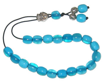 Worry Beads - Classic - Turquoise  Clear - 1 pc.