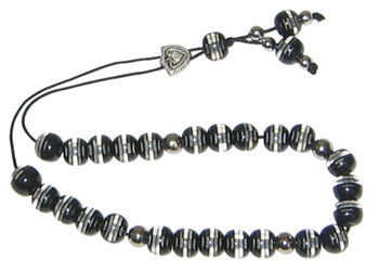Worry Beads - Classic - Black & Clear - 1 pc.