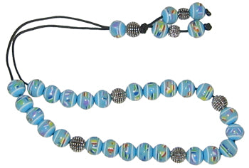Worry Beads - Classic - Greek Beads - Greece - Blue & Turquoise Round Beads - 1 pc.