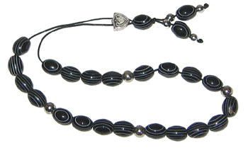 Worry Beads - Classic - Patterned Black - 1 pc.
