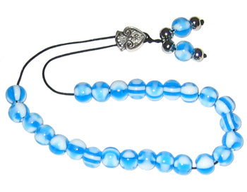 Worry Beads - Classic - Turquoise & White - 1 pc.