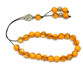 Worry Beads - Classic - Orange With Sparkles - 1 pc.