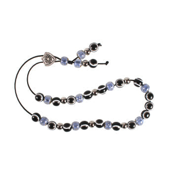 Worry Beads - Classic - Black & Clear Cobalt With Sparkles - 1 pc.