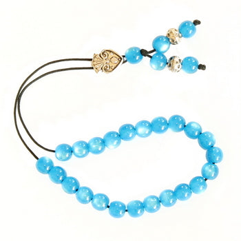 Worry Beads - Classic - Transparent Turquoise With Round Beads - 1 pc.