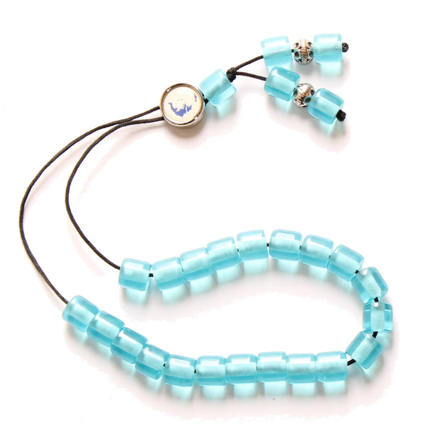 Worry Beads - Classic - Greek Map - Greece - Transparent Turquoise - 1 pc.