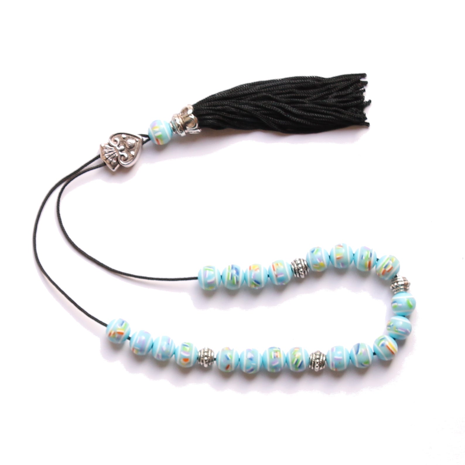 Worry Beads With Tassel - Turquoise Colorful Beads - 1 pc. – Greek Market